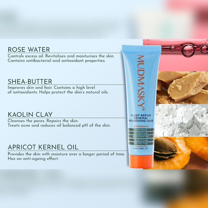 MUDMASKY Sleep Repair Renewal Nourishing Mask 60ml - Anti-Aging, Hydration