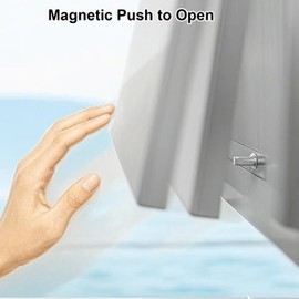 Push to Open Door Latch Cabinet Hardware ZKRIOC 12 Pack Magnetic Push Latch & Lock for Touch Latch and Catch Drawer Magnet Push Release Tip on Closet Close Heavy Duty Strong Pop Out, Gray