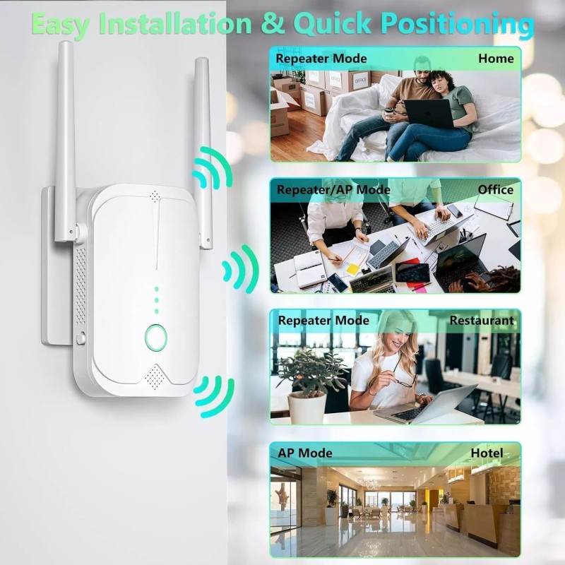 Jancane WiFi Extender Signal Booster Up to 5000sq.ft and 50+