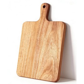 ZeQi Acacia Wood Cutting Board with Handle (16"L x 9"W), Wooden Cutting Boards, Chopping Board, Charcuterie Board, Serving board for Cheese, Bread, Pizza, Vegetables & Fruits