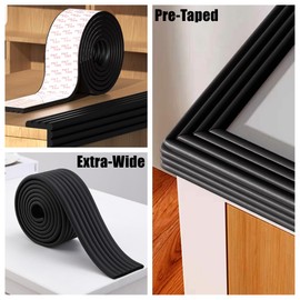 M2cbridge Multifunctional Edge and Corner Guard Coverage Baby Safety Bumper DIY 6.5 Ft (Black (6.5ft x 2))