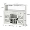 Loomie Wine Bar Cabinet with LED Light, Liquor Cabinet with