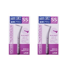Lion DENT.EX Interdental Brush, Pack of 4 x 2 (SS (White))
