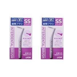 Lion DENT.EX Interdental Brush, Pack of 4 x 2 (SS (White))