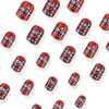 24Pcs Independence Day Press on Nails American Flag Fake Nails