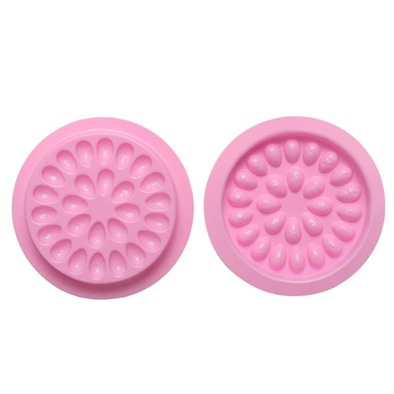 Happyupcity 20PCS Pink Plastic Flower Shape Eyelash Glue Holder Dispenser