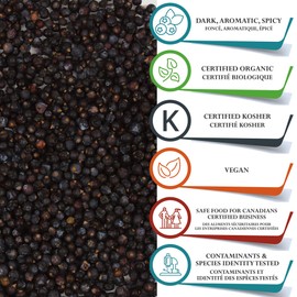 Foothills Naturals Organic Juniper Berries Whole - 454g / 1 Pound, 200+ Servings Urinary Tract Support