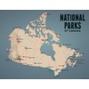 Canada National Parks Checklist Map 11x14 Print (Tan & Slate