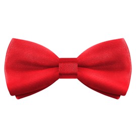 YASUOA Kids Bow Tie, Boy's Pre-tied Bow Tie Adjustable Neck Bowtie Classic Solid Color Bow Tie for Birthday Wedding Formal Party (Polyester Silk, Red)