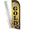 Vista Flags We Buy Gold Premium Windless Feather Flag Bundle