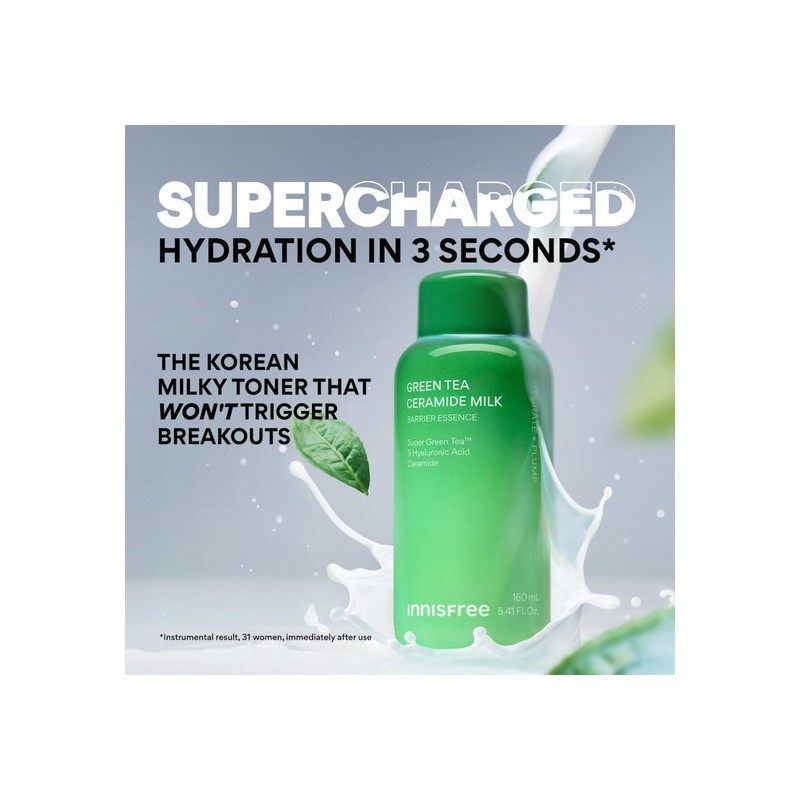 innisfree Green Tea Ceramide Refillable Korean Milk Toner for Hydration