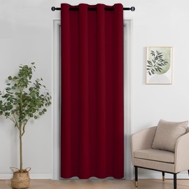 XWZO Door Curtain for Doorway Privacy and Bedroom Windows, 96 Inches Long Blackout and Thermal Insulated Room Divider Doorway Curtain Grommet Top, 1 Panel, W52 X L96, Burgundy