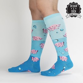 Sock It To Me Women's Dancing Axolotl Knee High Socks, One Size