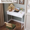 WOHOMO Small Computer Desk with Drawers, Full White 31.5 Inch