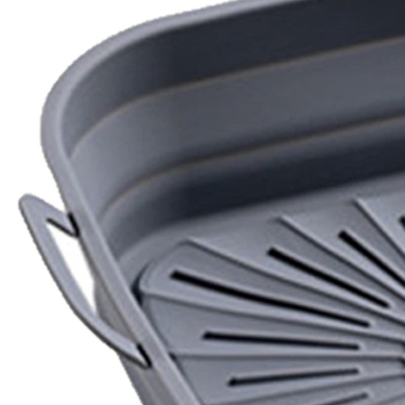 2PCS Fryer Silicone Liners 8in Square Odourless Thickened Foldable Fryer