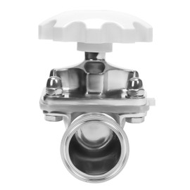 DERNORD Sanitary Diaphragm Valve Silicone Seal Stainless Steel 316L, 2" Tri Clamp Valve (2 inch Tube OD)