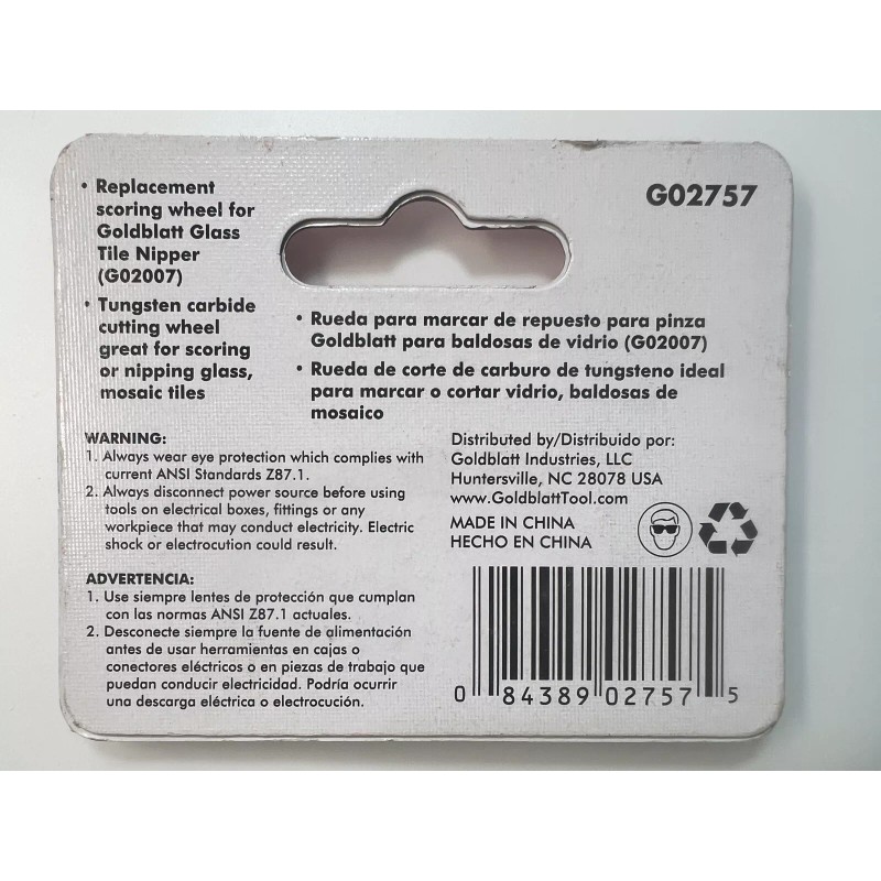 Goldblatt 2 Pk G02007 Replacement Cutting Wheel For Tile Nipper