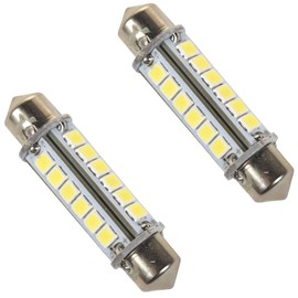 HQRP 2-Pack 41mm Festoon 60 LEDs SMD 3020 LED Bulb Cool White 360 deg for #211-2#212-2#214-2 RV Interior/Porch Lights Replacement + UV Meter