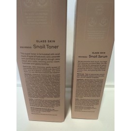 DEARBOO New DEARBOO K-Beauty Glass Skin - Snail Toner & Snail Serum Set ,Expiration 2028