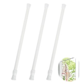 Tension Rod, 3Pcs Tension Rods for Curtains, Net Curtain Rod Tension Rod for Clothes, 30-50cm Extendable Hanging Bar Door Curtain Pole, Curtain Rods White for Cupboard, Kitchen, Windows, Bookshelf