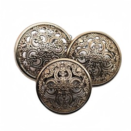 10 Pcs Hollow Metal Buttons Black Silver Gold Buttons Round Decorative Buttons for Garment Sewing Parts