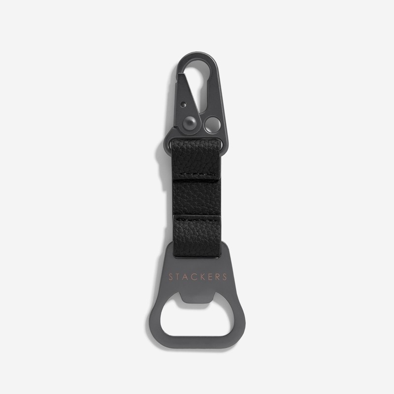 Stackers Black bottle opener keyring