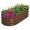 SnugNiture Galvanized Raised Garden Bed, 4x2x1ft Oval Metal Planter Box