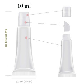 30pcs - 10ml Mini Clear Refillable Empty Tubes Lip Gloss Balm Container Soft Tubes Makeup Box Shampoo Samples Empty Tubes with Screw Cap