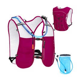 ECOHUB Running Hydration Vest Backpack,Lightweight Breathable Pack with 2L Water Bladder Bag Daypack for Hiking Trail Running Cycling Race Marathon for Women Men (Red)