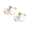 Yumi sienne Non-Hole Earrings, Pearl, Natural Stone, CZ, Hypoallergenic, Women's,