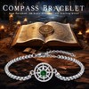 OHAYOO Compass Bracelet 925 Sterling Silver Eight-Tone Star Bracelet Birthstone