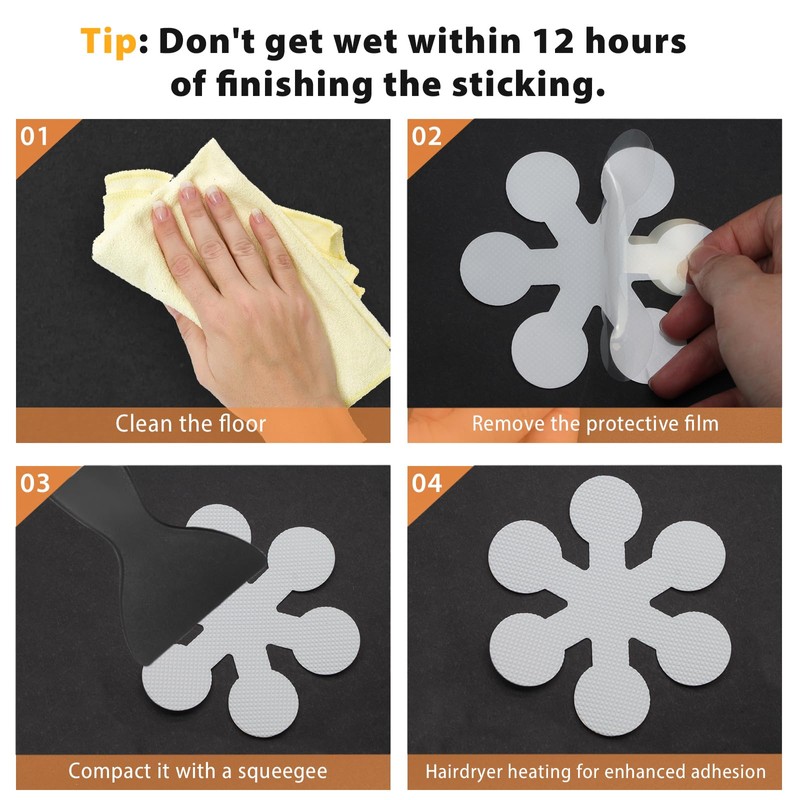 Coufce Bathtub Stickers Non Slip, White Tubs Safety Shower Treads,