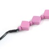 Avalaya Long Lavender Pink Bone Square Bead Black Cotton Cord