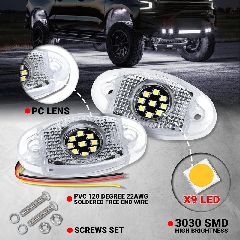 TMH 4 Pods White Strobe Rock Lights LEDs SMD Chips