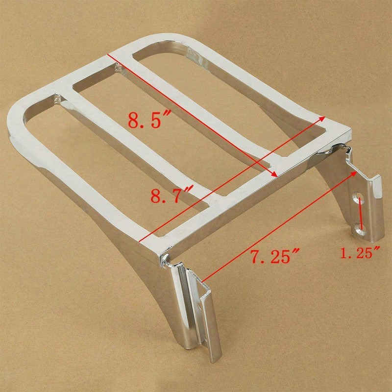 TCT-MT Motorcycle Chrome Sissy Bar Backrest Luggage Rack Rear Carrier