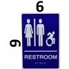 BUILDINGSINGS.COM Unisex ACCESSIBLE Restroom - Compliant Sign. 6"x9" Sign-REF24-102