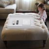 Hanobe Square Large Ottoman Tray: Modern Extra Large White Serving