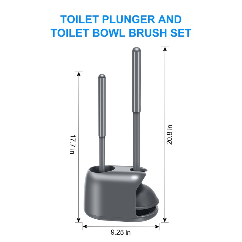 SetSail Toilet Brush and Plunger Set, 2 Packs Toilet Plungers