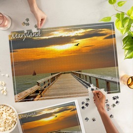 Lantern Press 1000 Piece Jigsaw Puzzle, Chesapeake at Sunset, Maryland