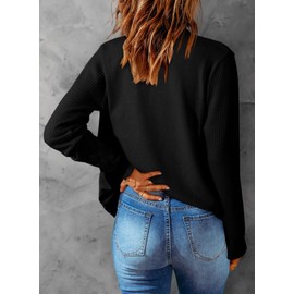 Dokotoo Fall Clothes for Women Business Casual Long Sleeve V Neck Open Front Women's Cardigans Loose Soft Wool Blend Cashmere Sweaters for Women Solid Button Down Knit Sweaters Outfits Medium Black