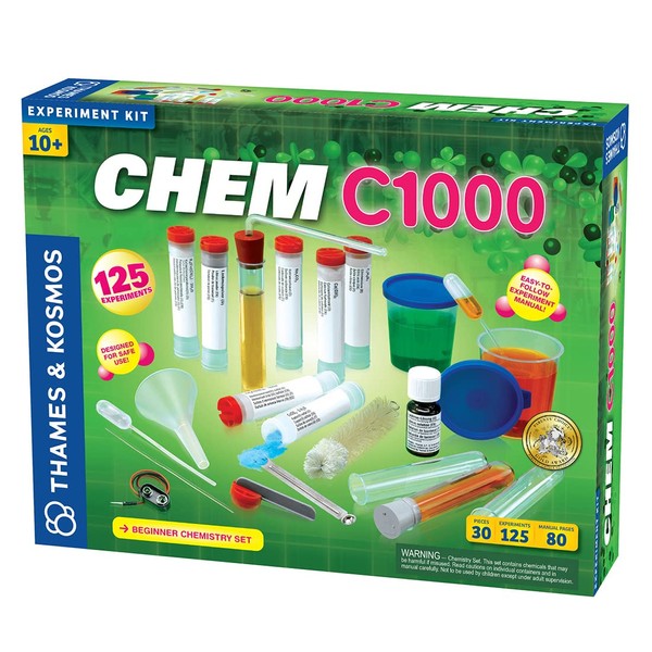 Thames & Kosmos Chem C1000 Chemistry Set | Science Kit with 125 Experiments | 80 Page Lab Manual | Student Laboratory Quality Instruments & Chemicals | Parents’ Choice Gold Award Winner