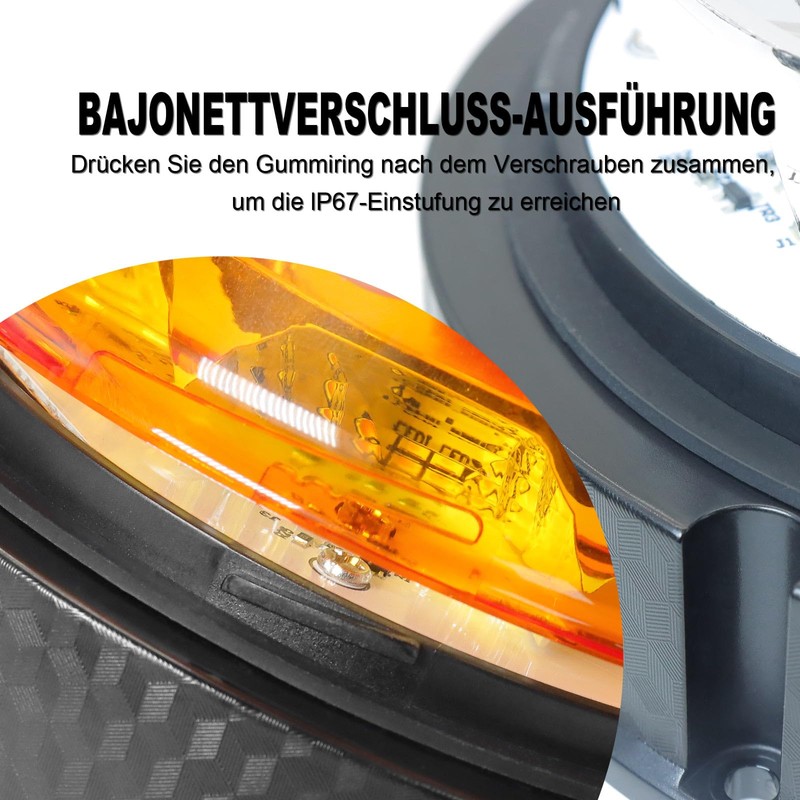 Agrieyes Interchangeable Lenses Rotating Beacon 12 V Warning Light Car