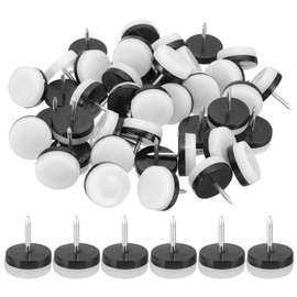 PATIKIL 0.94" Dia Chair Slides, 40 Pcs Nail on Furniture Glides Chair Leg Floor Protectors for Wooden Furniture, Table Feet, Carpet and Hardwood, White