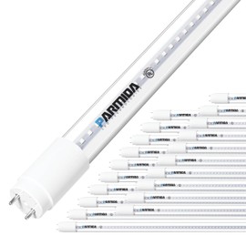 PARMIDA 20-Pack 4FT LED T8 Hybrid Type A+B Light Tube, 24W, Plug & Play or Ballast Bypass, Single-Ended OR Double-Ended Connection, 3000lm, Clear Cover, T8 T10 T12, UL - 5000K