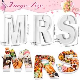 Mifoci 13.7" MRS Cardboard Letter Set for Charcuterie Wedding Party and Anniversary Fillable Paper Mache Chocolate Candy(White)