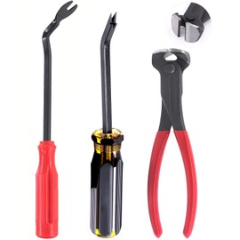 CLcsfwk 3Pcs Upholstery and Construction Staple Remover with Heavy Duty Staple Puller Remover, Tack Puller Tool, Carpet Nail Remover, for Furniture Floors Wall Wooden Case Carton Photo Frame