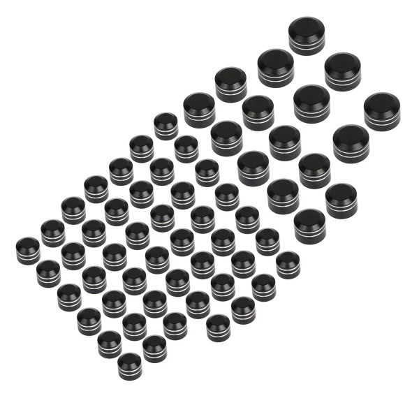 Unbranded 62 pcs Black Cut Engine Topper Bolt Caps Cover