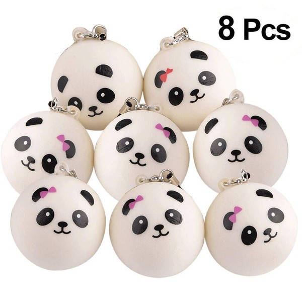 KUUQA 8 Pieces 1.57" Slow Rising Mini Panda Scented Squishy