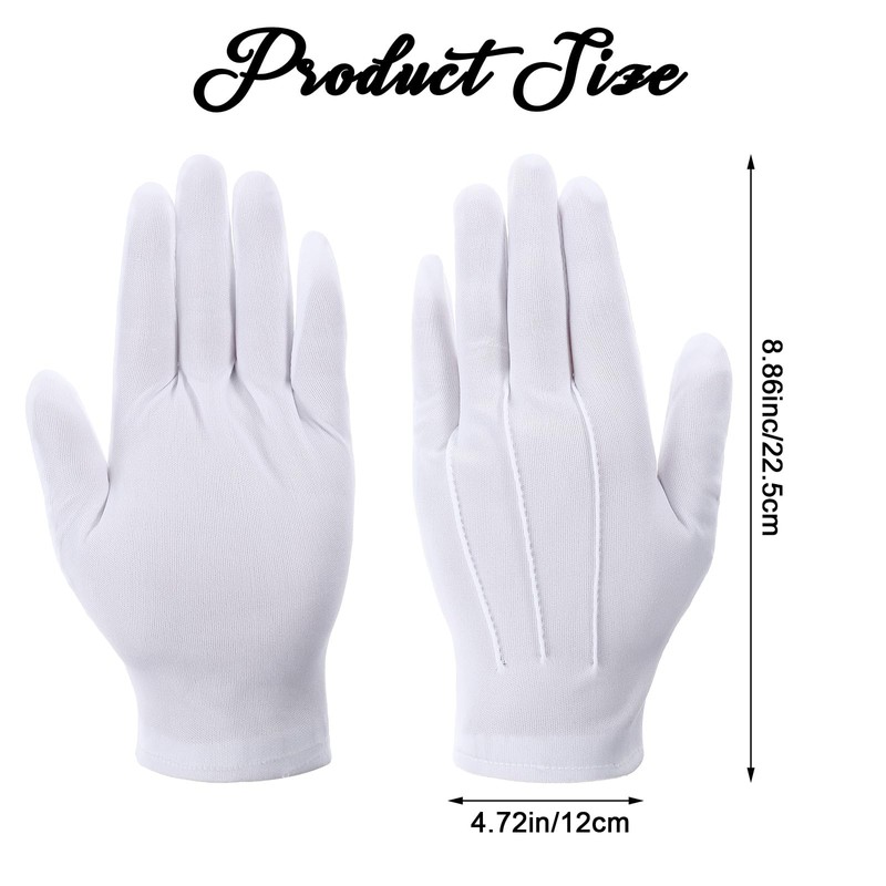 Wanmu 5 Pairs White Usher Gloves for Church for Men