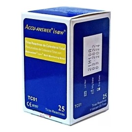 Tiras Reactivas Colesterol Accu Answer X 25 Unidades Color Azul